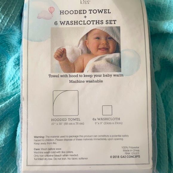 Baby Kiss Accessories Hooded Towel Washcloth Set Poshmark